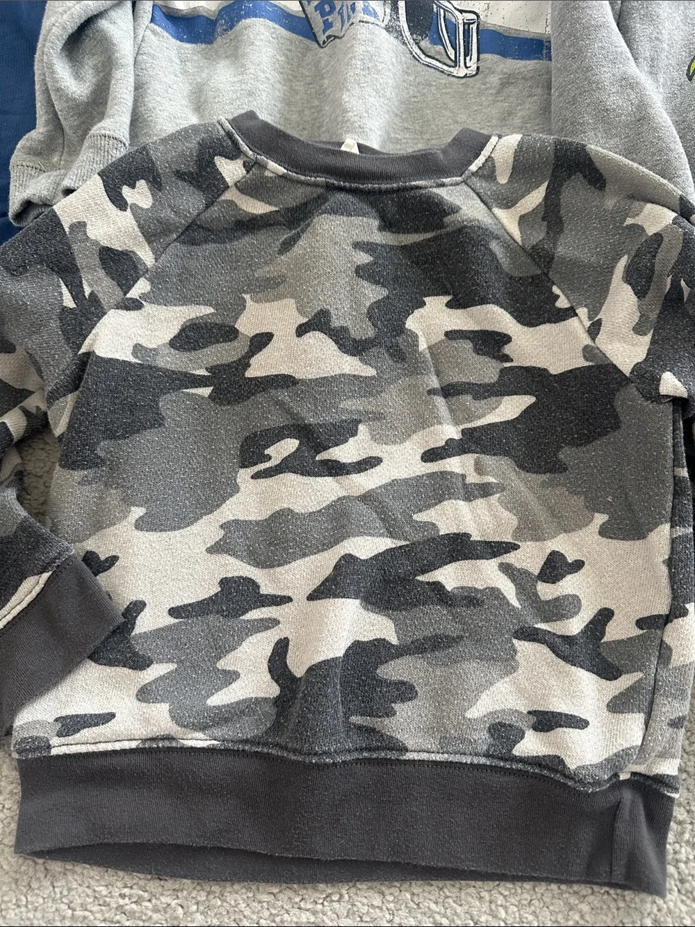 Carter's Boys Gray & Black Camo Sweatshirt Pack with Navy & Heather Mix